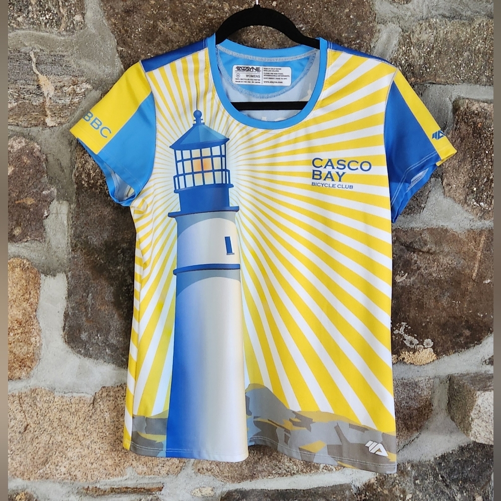 ATAYNE  Casco Bay Maine Bicycle Club Cycle Jersey T Shirt Women's Size M